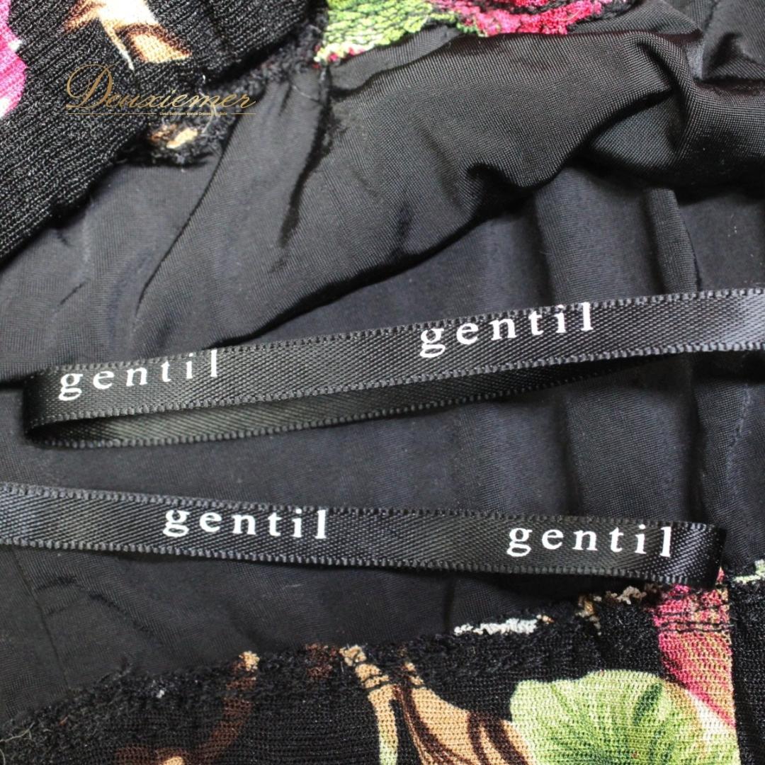 【美品 社交ダンス衣装】ブラック gentil スカート 黒 花柄 ストレッチ