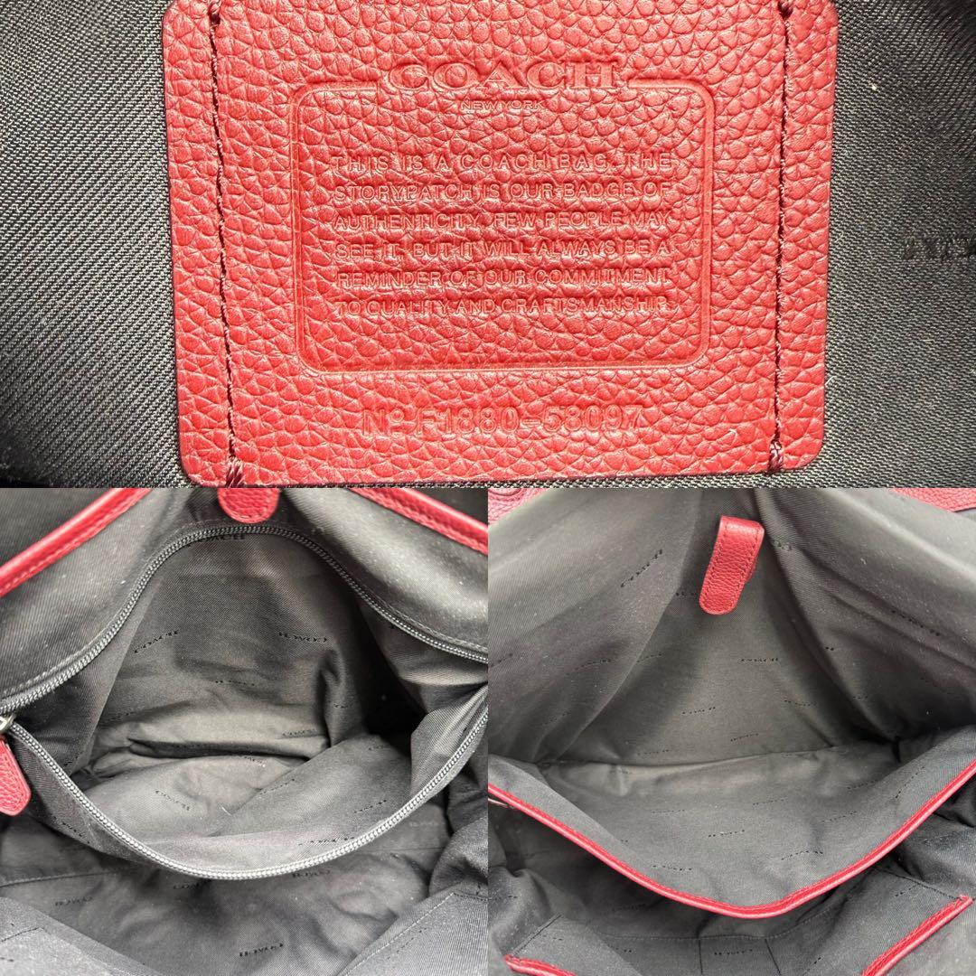 COACH コーチ ビジネスバッグ 2way レザー クロスボディ ボルドー