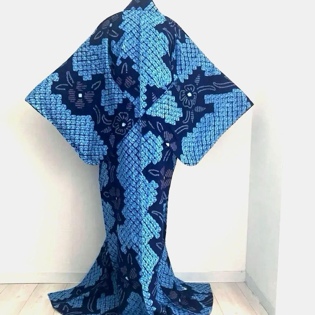 kate_hu 有松絞り浴衣手縫い上質身丈160cm No.3-100