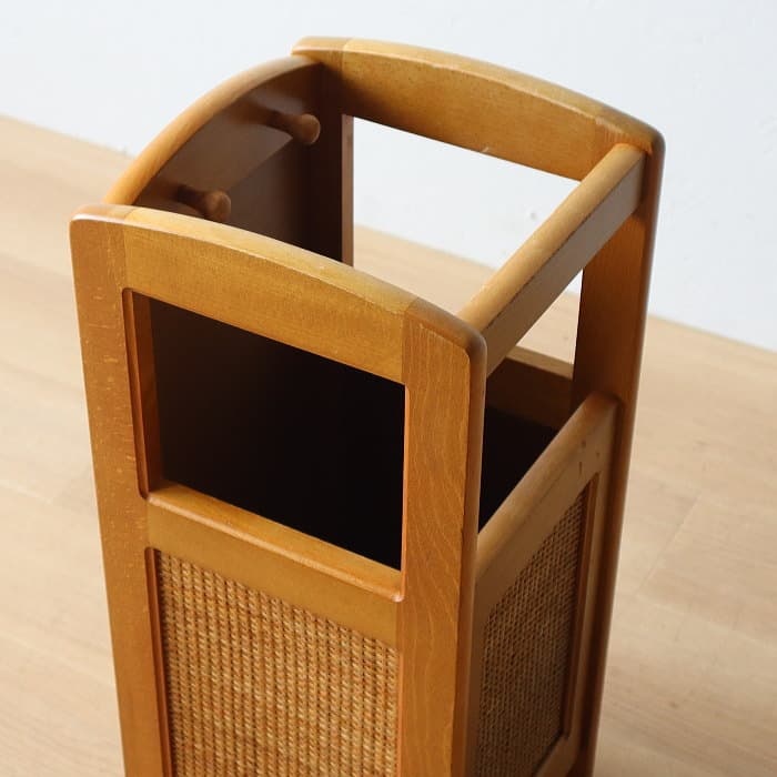 カリモク 傘立て レトロ ヴィンテージ ラック ラタン