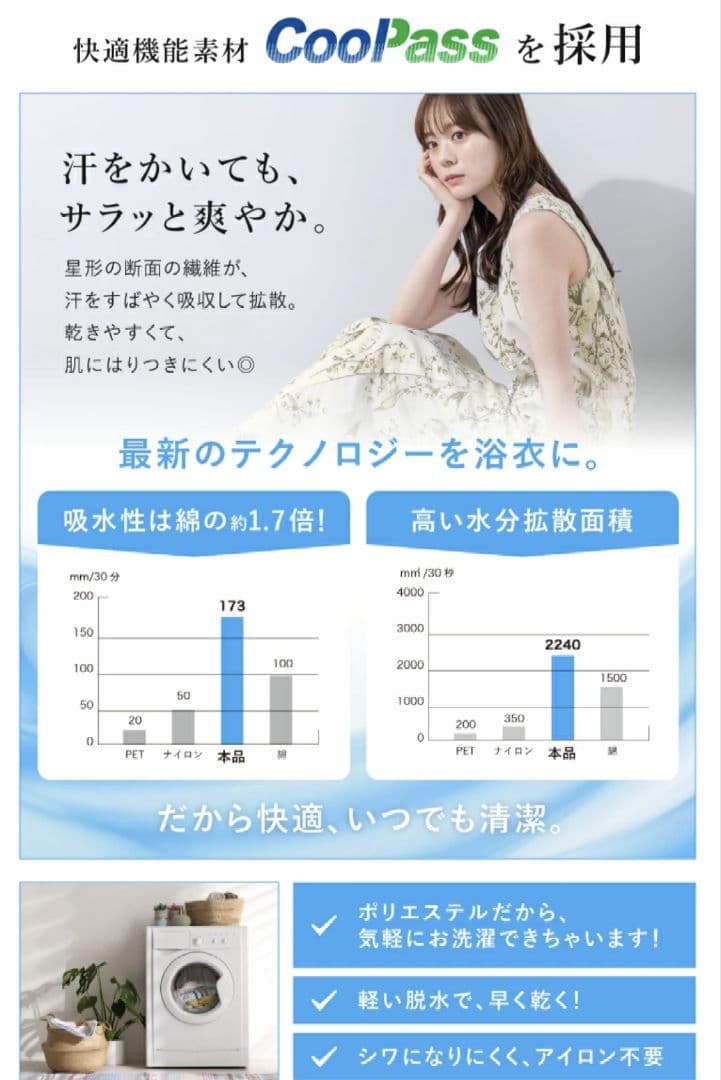 二部式(セパレート)浴衣 3点セット(羽織・ワンピース・帯)