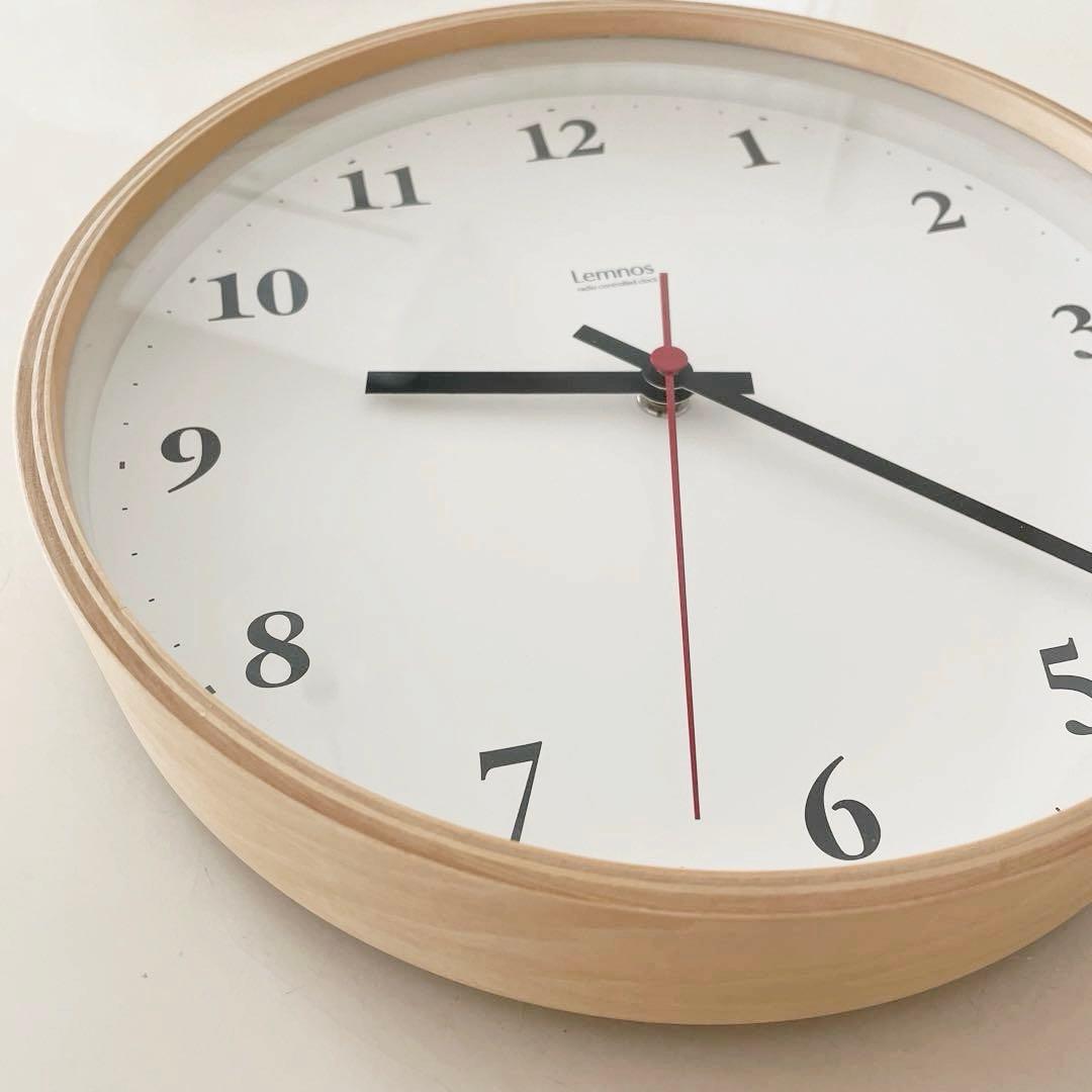 Lemnos Plywood clock電波時計 ナチュラル アナログ254mm