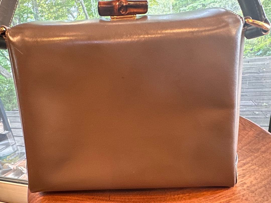 GUCCI グッチ ヴィンテージ バンブー ターンロックバッグ マロンブラウン