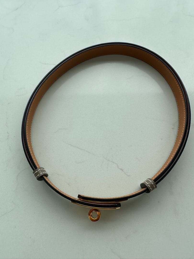 HERMES レザーベルト エトゥープ