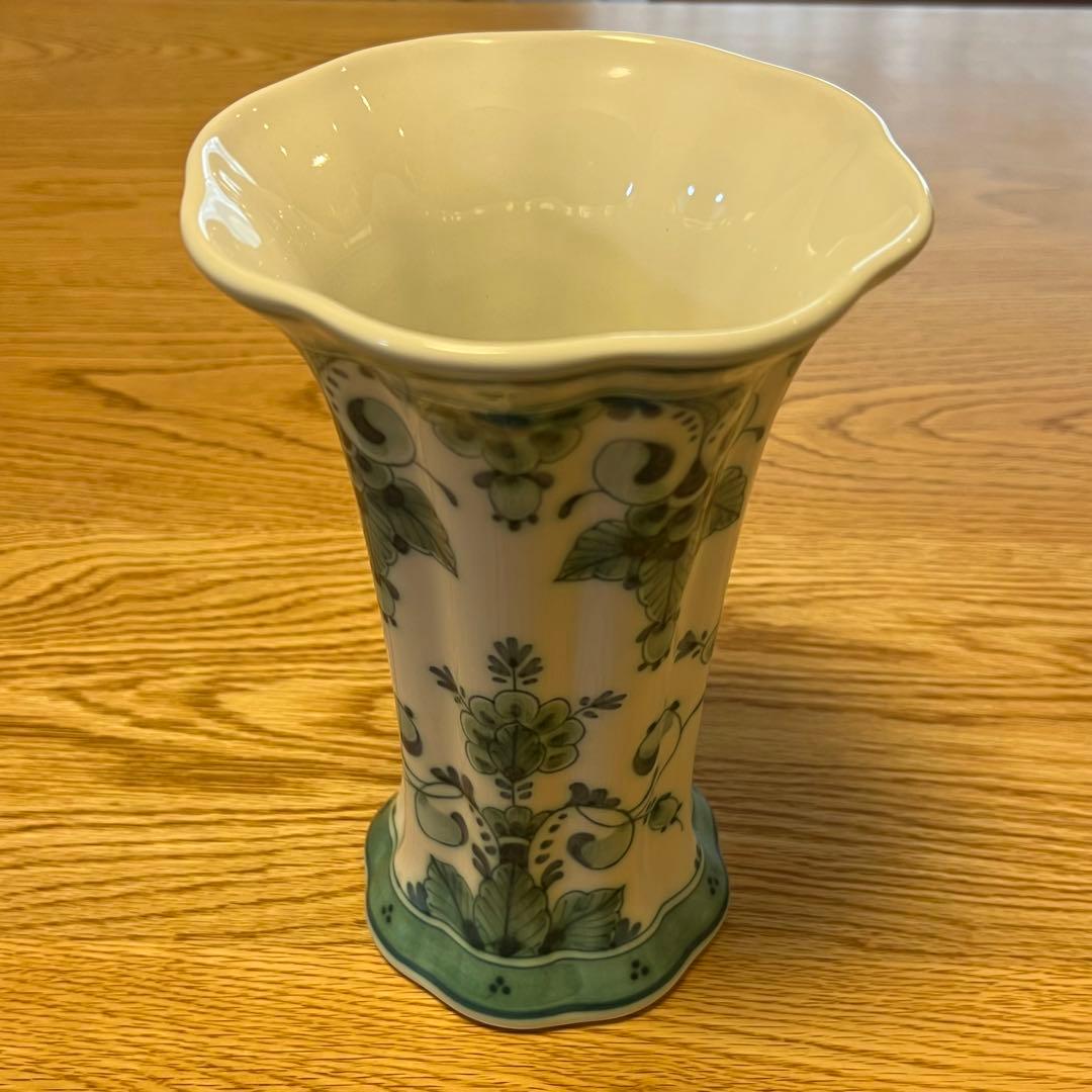 オランダ Delft デルフト 陶器花瓶＜中古品＞