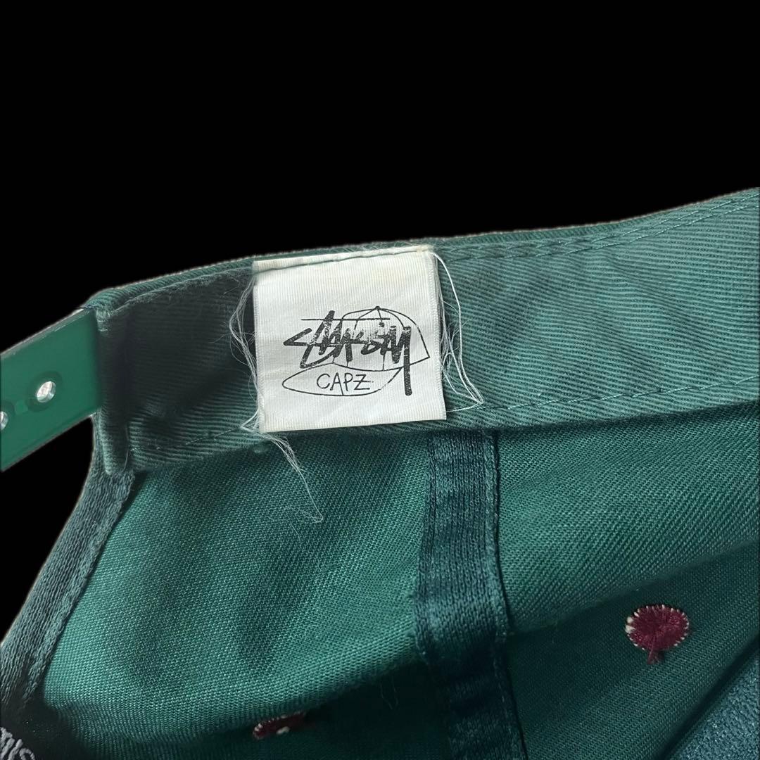 “アラドーナさま専用” stussy 刺繍ロゴ 6パネルキャップ 90s 緑