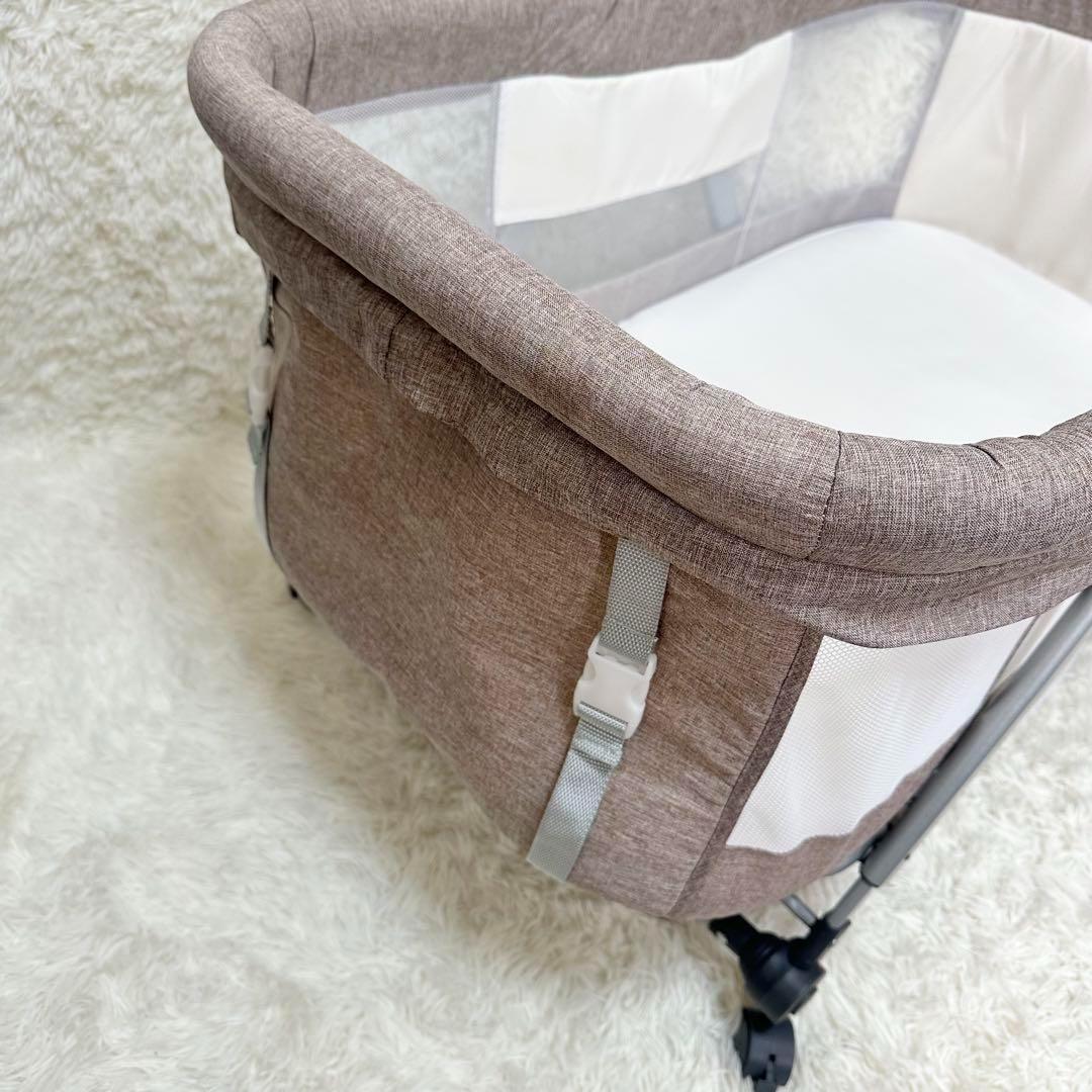 ✨美品✨ 簡易ベビーベッド 移動式 折りたたみ 蚊帳 荷物入れ 収納バッグ