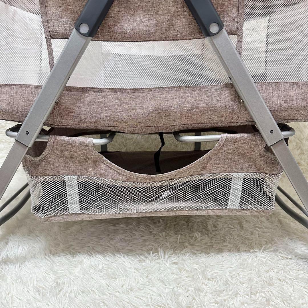 ✨美品✨ 簡易ベビーベッド 移動式 折りたたみ 蚊帳 荷物入れ 収納バッグ