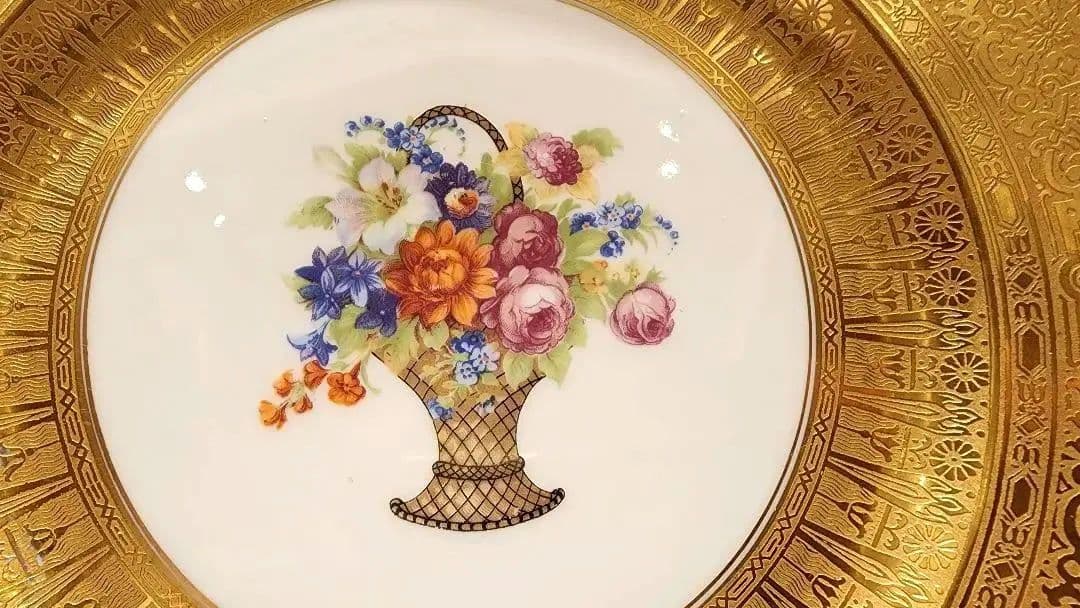 ロイヤル ババリア B① フッチェンロイター ゼルプ 金彩 ディナープレート花籠
