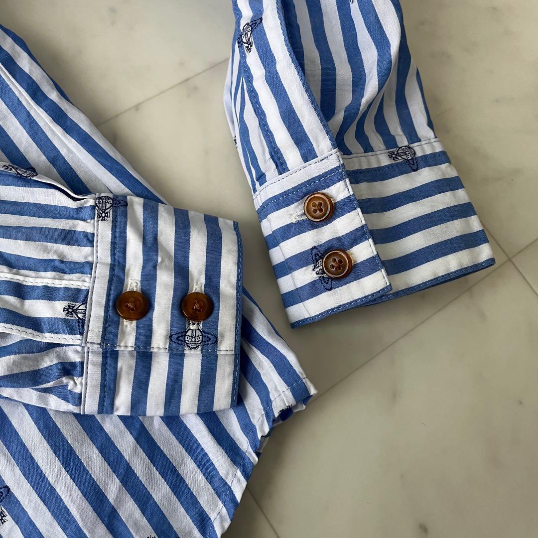 美品♡ヴィヴィアンウエストウッド リボン ブラウス オーヴ 総柄 ストライプ 2