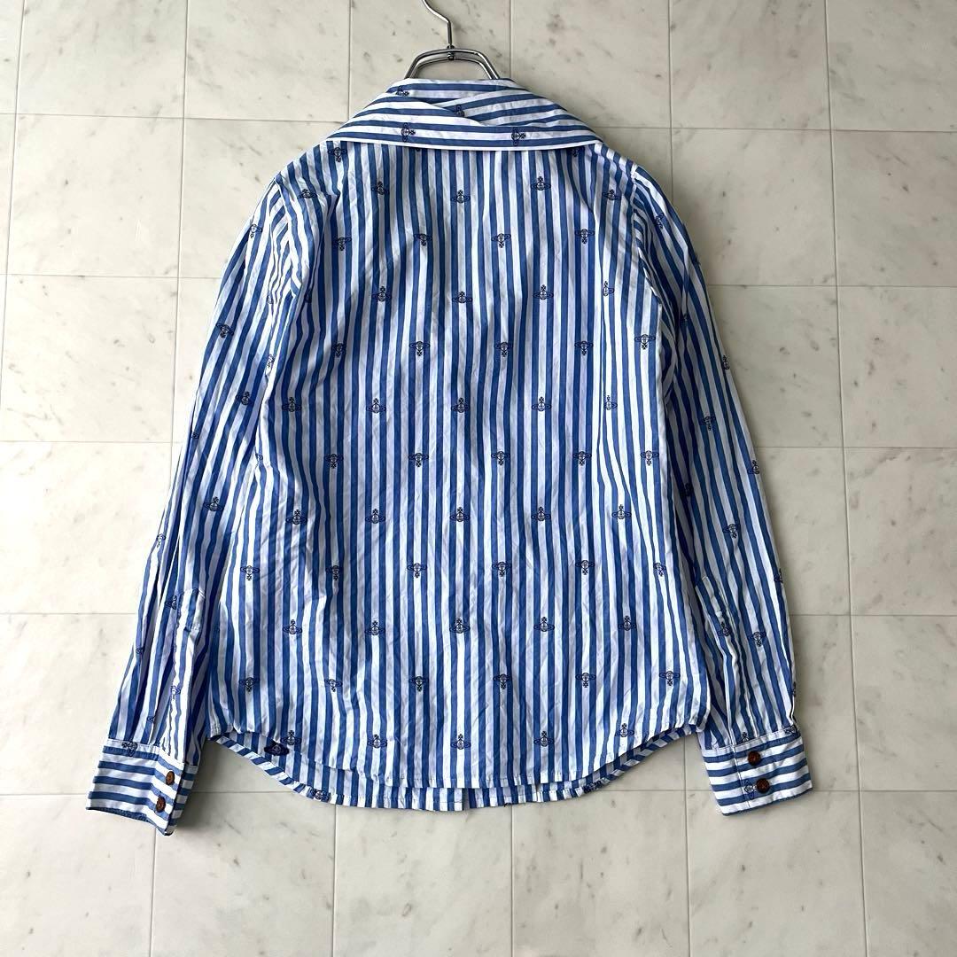 美品♡ヴィヴィアンウエストウッド リボン ブラウス オーヴ 総柄 ストライプ 2