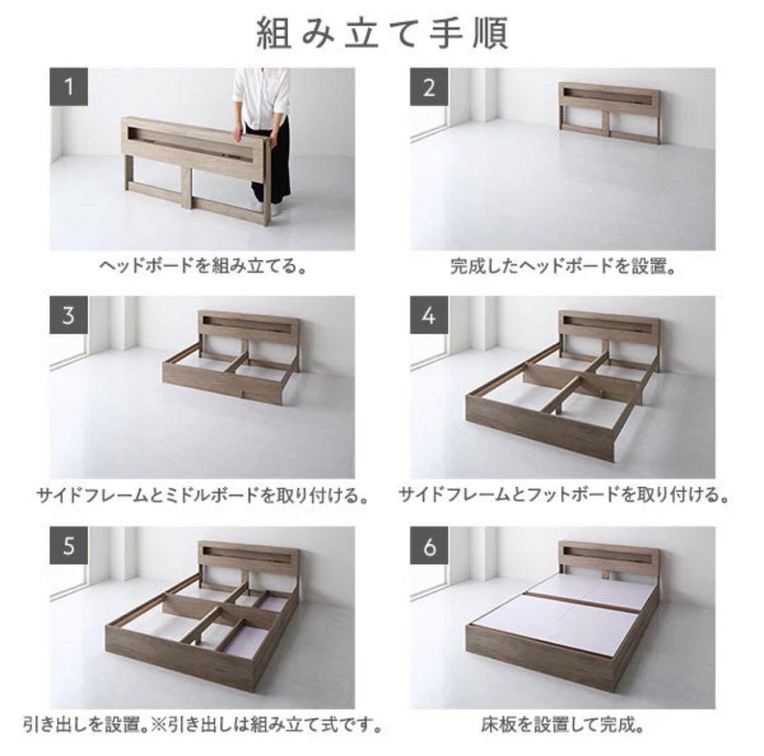 【大阪引き取り限定】RASIKベッドフレーム Rizon ヴィンテージブラウン