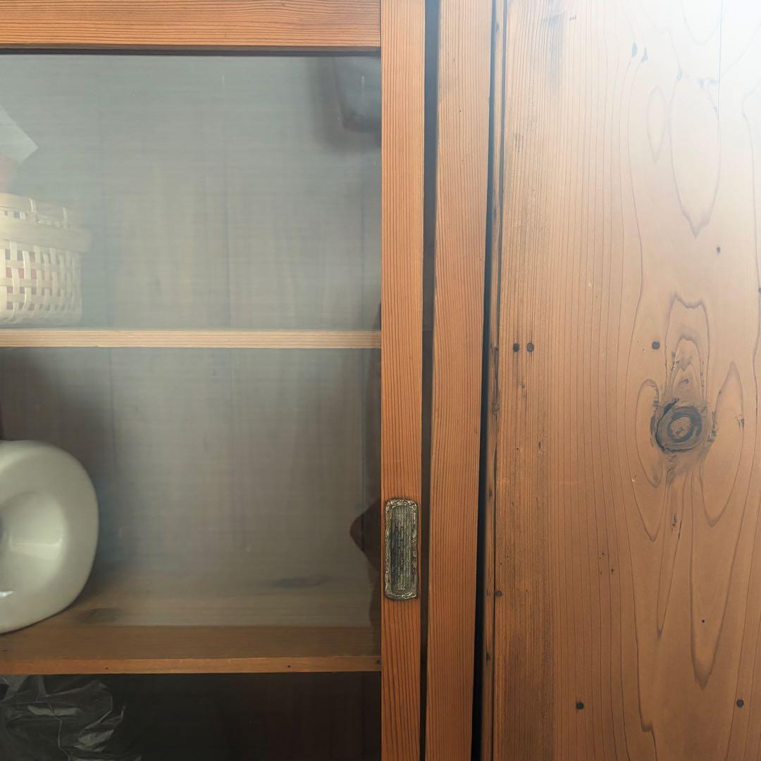 古家具 / アンティークガラス戸棚 / 無垢材①
