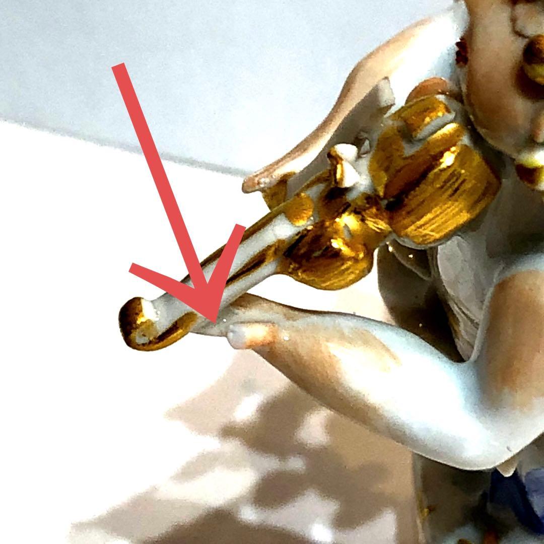 ●Meissen マイセン 天使の音楽隊 陶磁器 バイオリン 置物