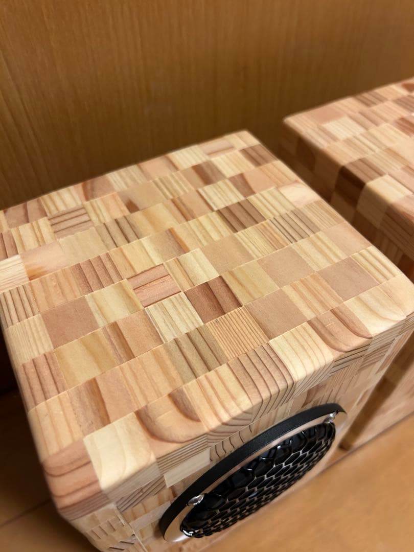 自作スピーカー 杉と桧の寄木細工