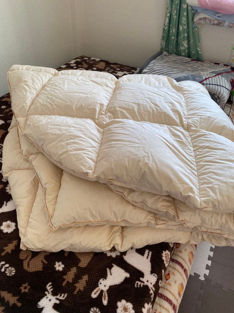 羽毛掛け布団 100%羽毛 キルティングデザイン
