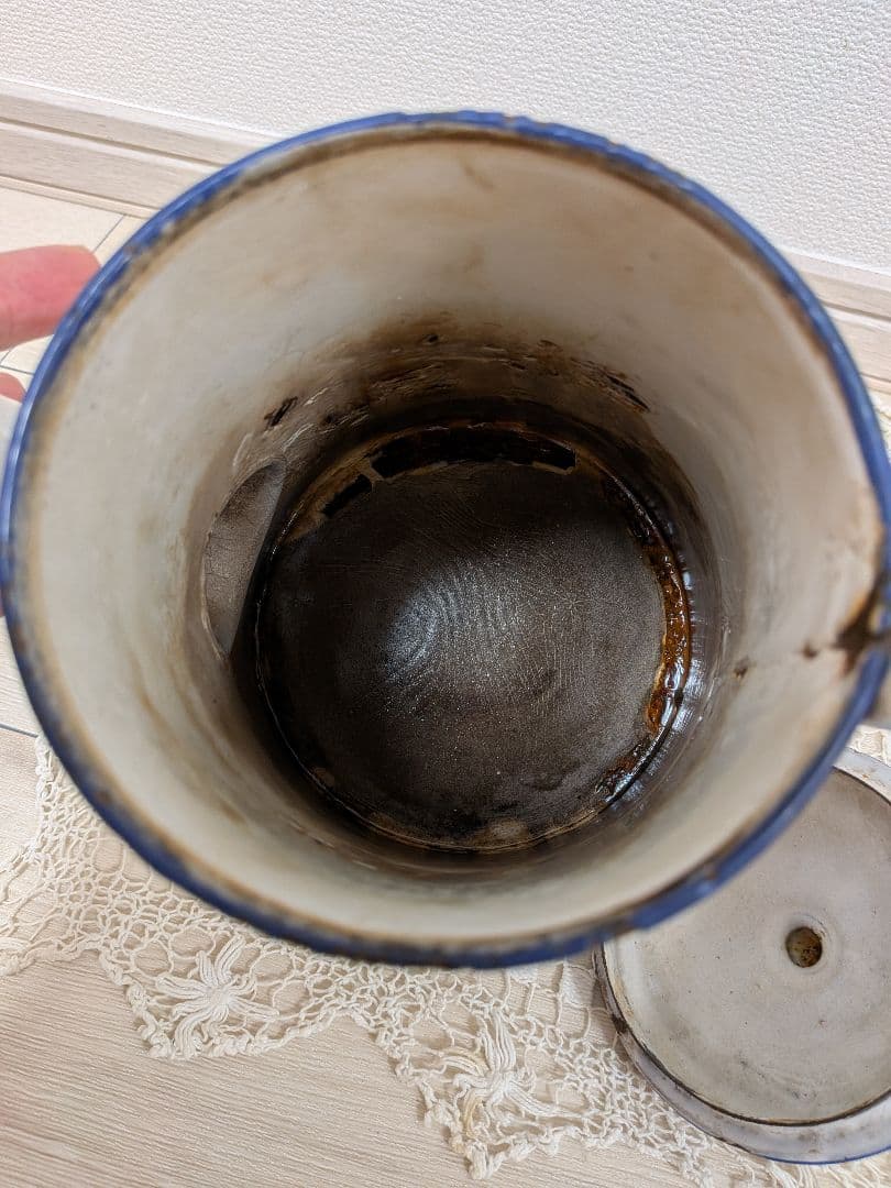 フランス アンティーク JAPY ホーロー ポット 薔薇 シャビー ブロカント