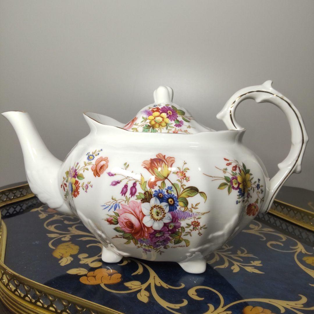 ハマースレイ　フラワー　ティーポット ヴィンテージ 英国 レア