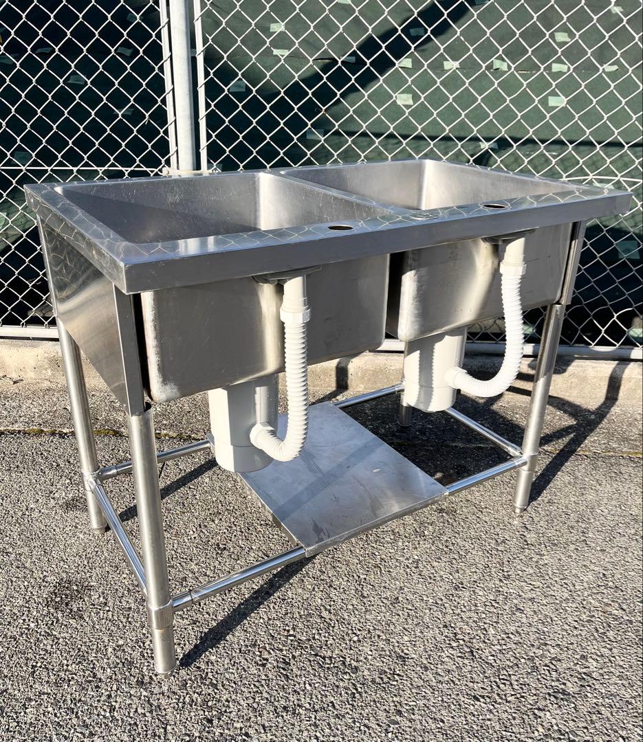 ステンレス2槽シンク　流し台　1000×600×820