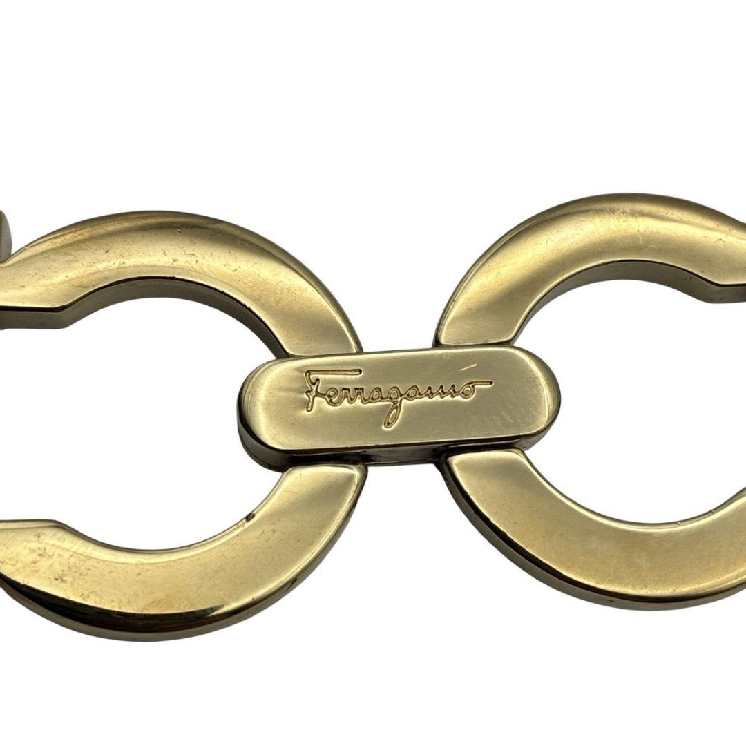 極美品✨サルヴァトーレフェラガモ ガンチーニ ベルト レザー ブラック×ゴールド