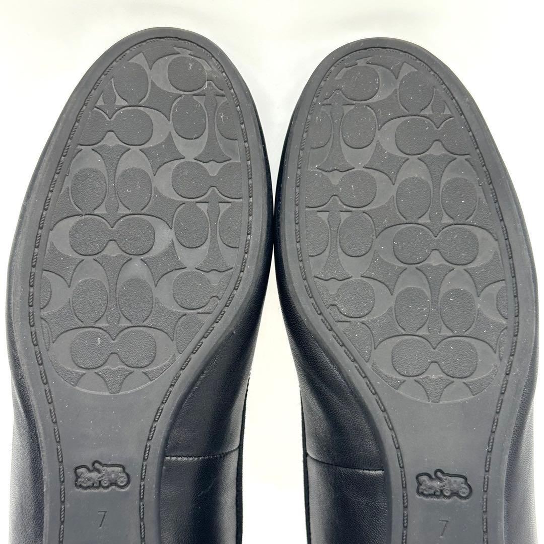 【美品】コーチ アリーナバレエ バレエシューズ レザー ブラック 24cm