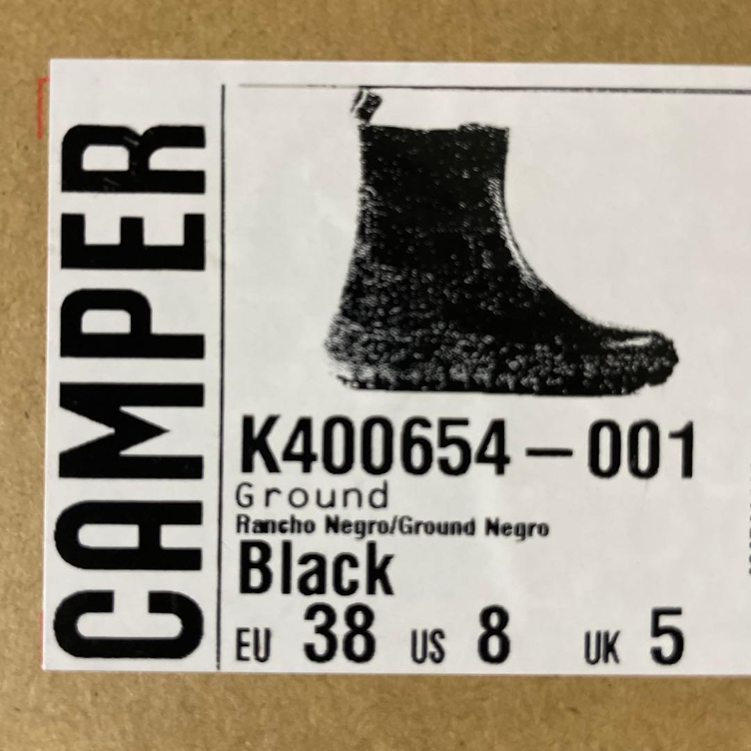 CAMPER ブラック 38 サイドゴアブーツ