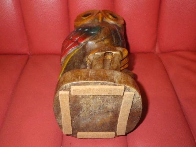 フクロウ★木彫り★置物★OWL★ミミズク★鳥★梟★縁起物★レトロ★不苦労★可愛い