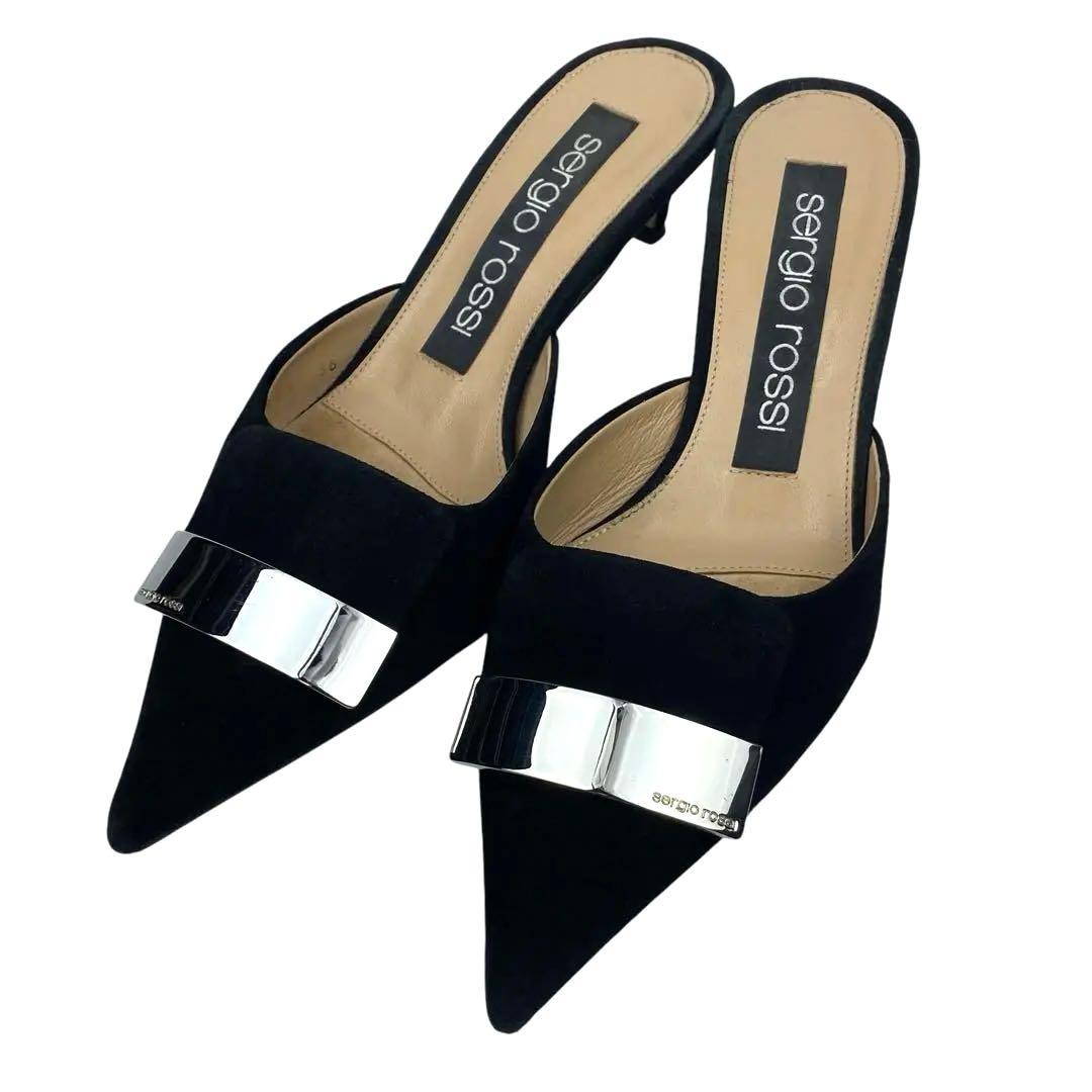 sergio rossi セルジオロッシ　sr1 ミュールサンダル　黒　23cm