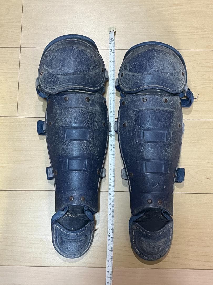 野球 ミズノ キャッチャー防具 プロテクター レガース ネイビー 少年低学年向け