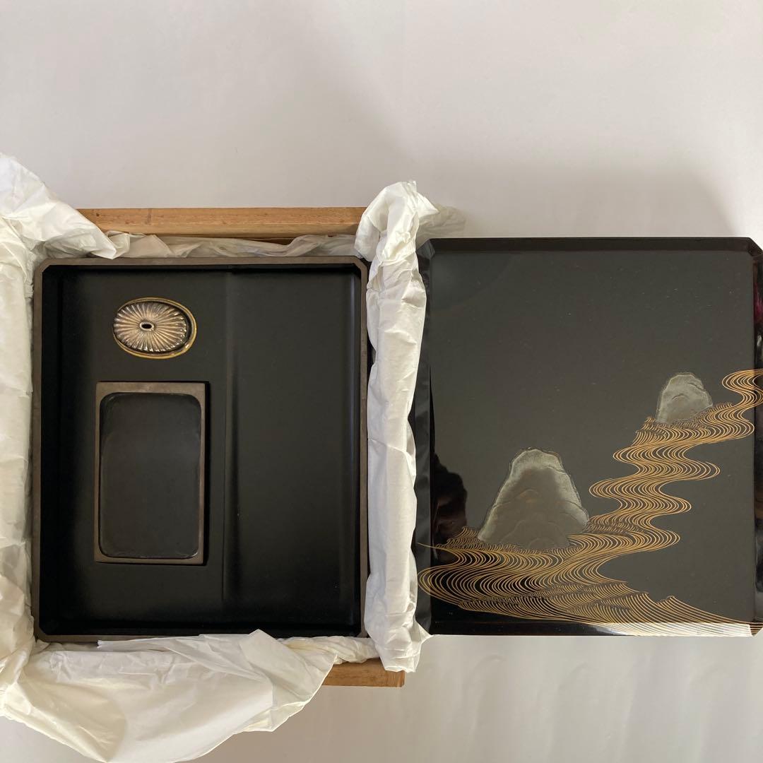 君が代蒔絵　硯箱　平安　象彦