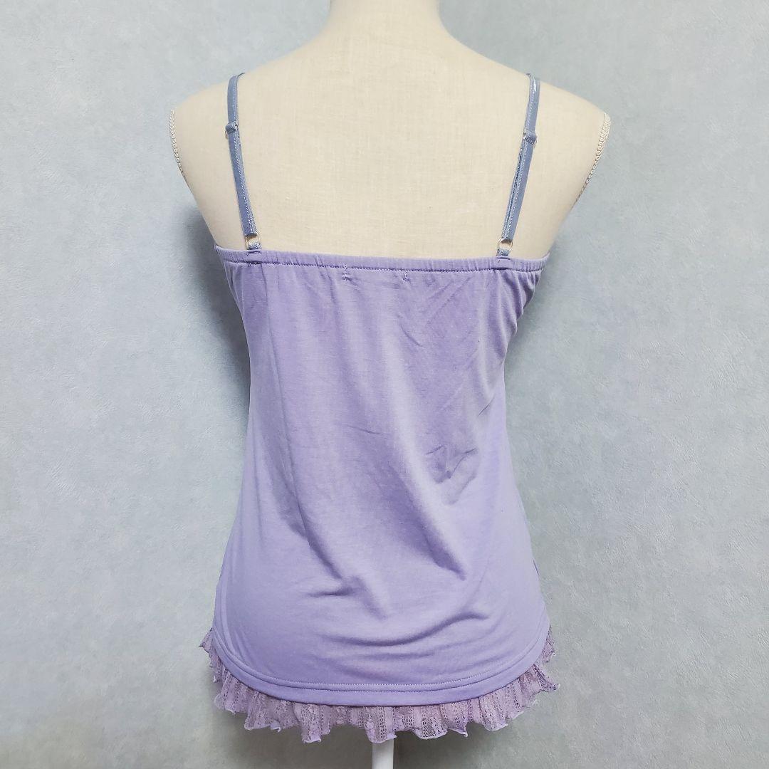 希少 axes femme ビジュー付きビッグリボンキャミソール ラベンダー