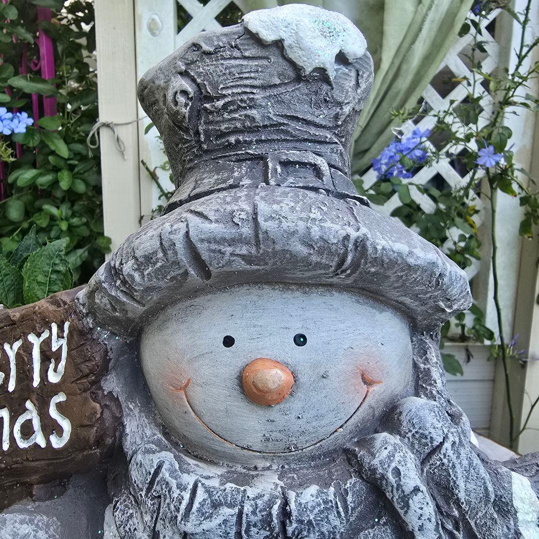 ロウソク入れタイプ・シックな雰囲気のBigスノーマンオブジェ.˳˳.⋅❄︎.*