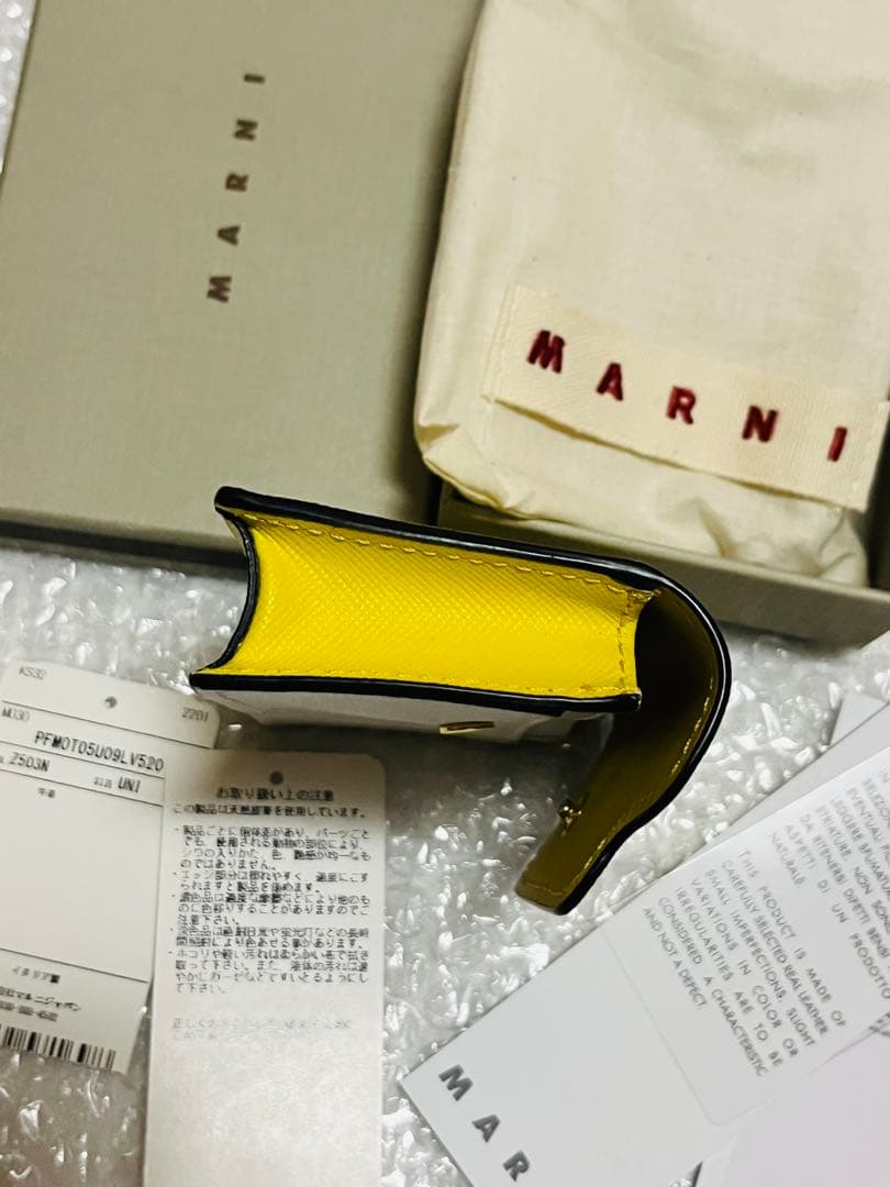 美品 MARNI マルニ カードケース バイカラー イエロー 名刺入れ
