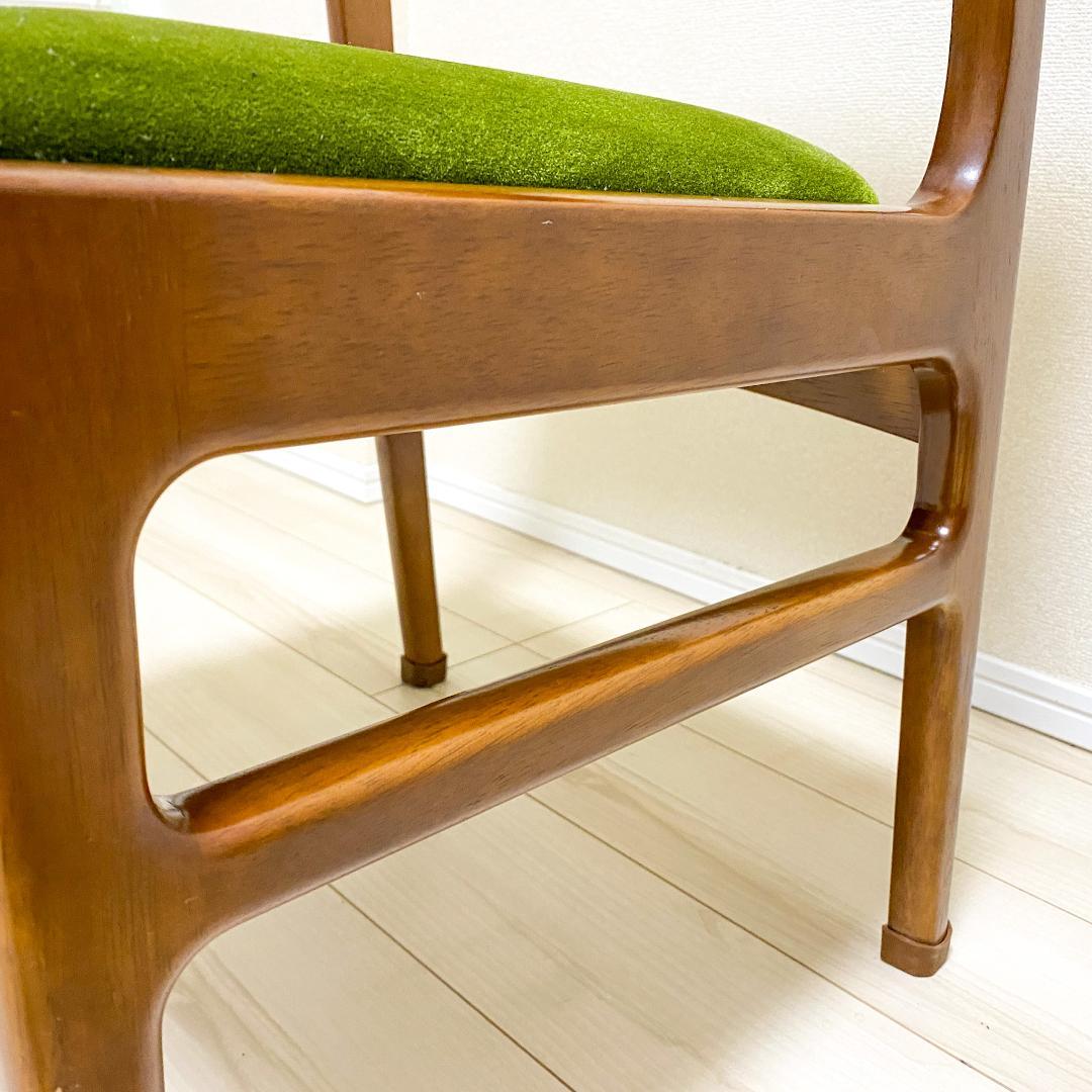 カリモク60 正規品 ダイニングチェア アームレス モケットグリーン