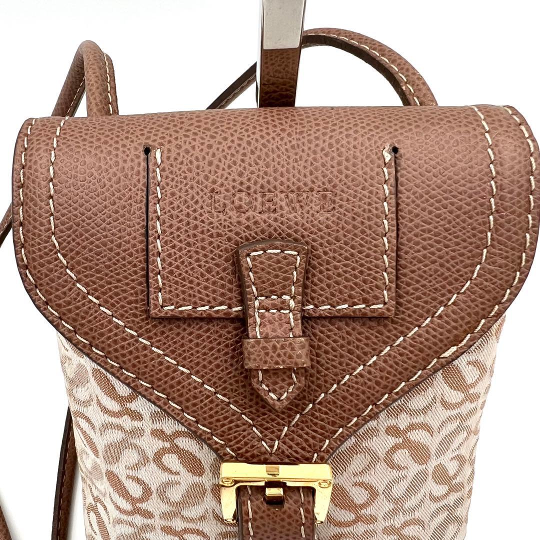 希少 ロエベ LOEWE ミニ ショルダー ポーチ　アナグラム　スマホショルダー
