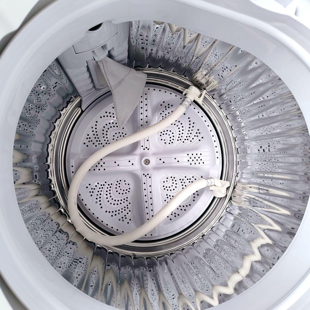 運搬取付無料！ホワイト&グレー・純正SHARP全自動洗濯機！穴無し槽　完動品美品