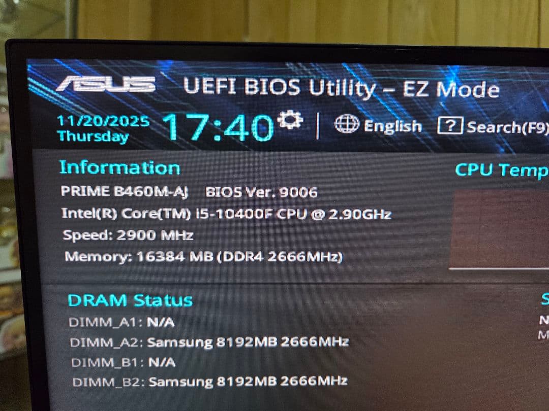 CPU Intel Core i7-7700K + IntelCorei5 10400f