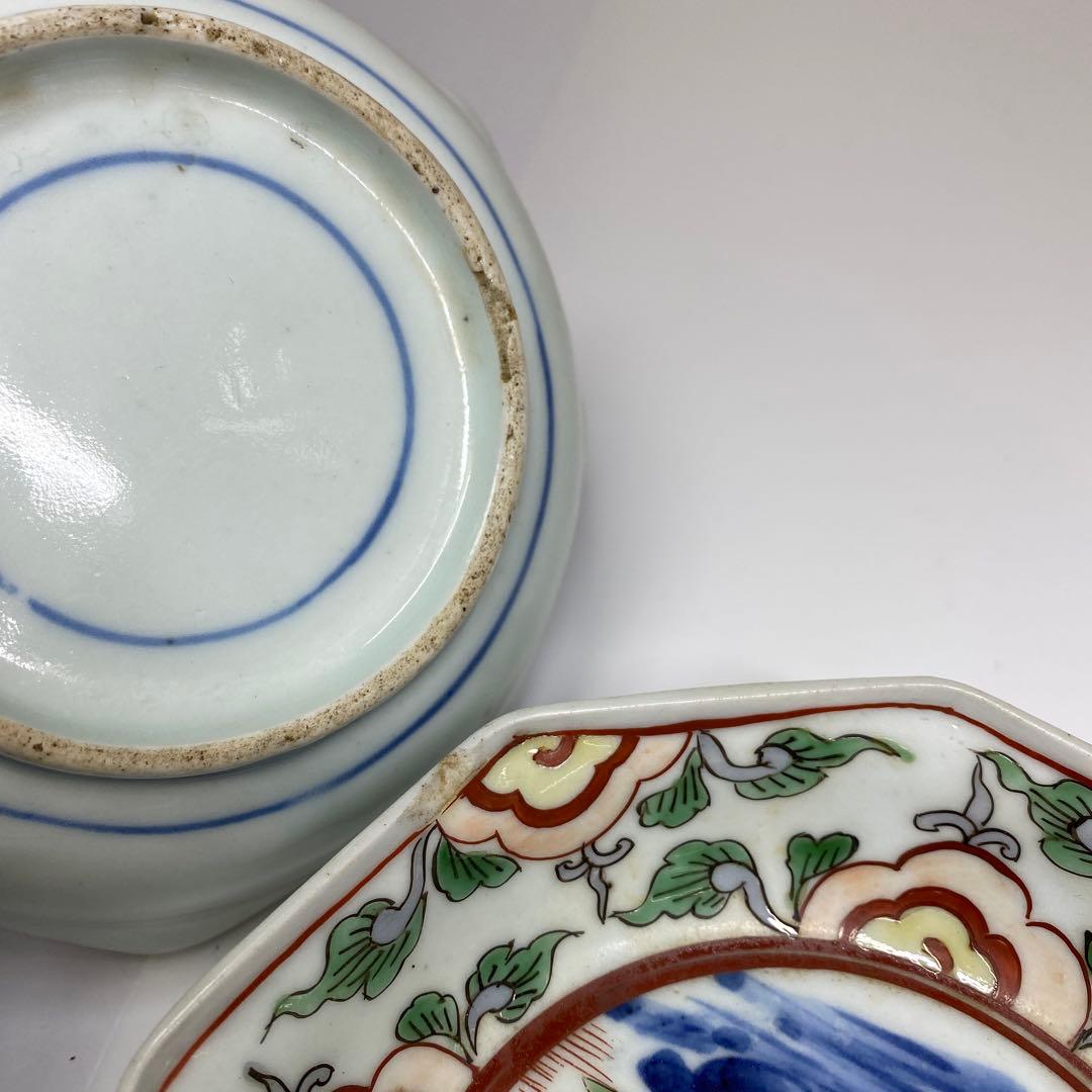 江戸中後期　古伊万里　赤絵向付10客　木箱付　東Y7-0314☆2Fトコヒ