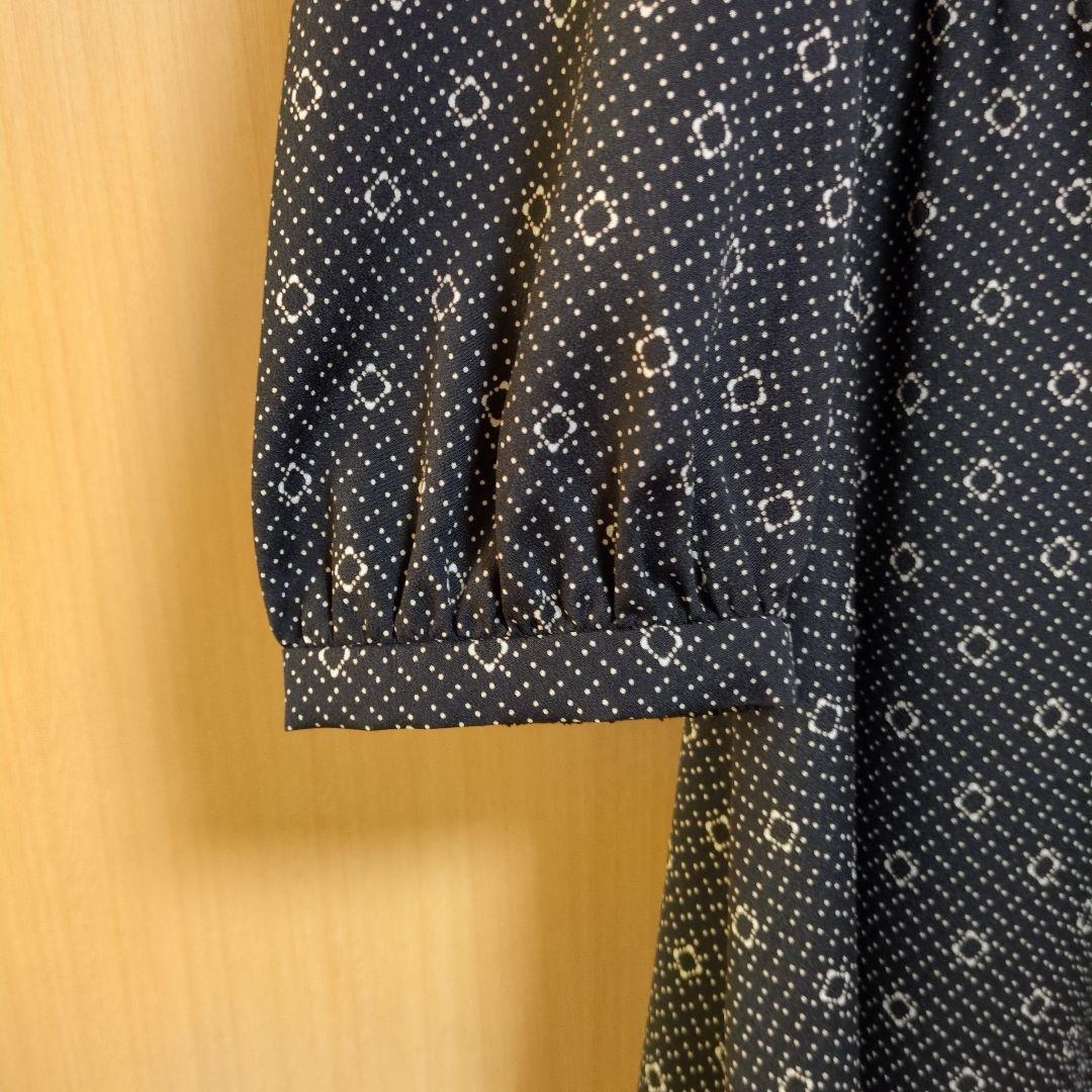 リフレクト ダイヤモンドパターン 長袖ワンピース