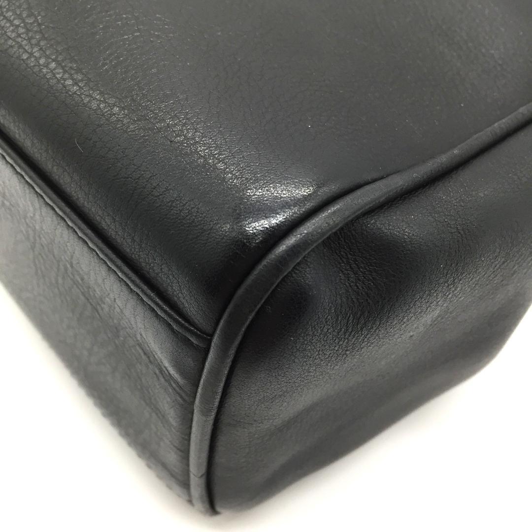 クリスチャンディオール ハンドバッグ CDロゴ ブラック 黒色 レザー 本革