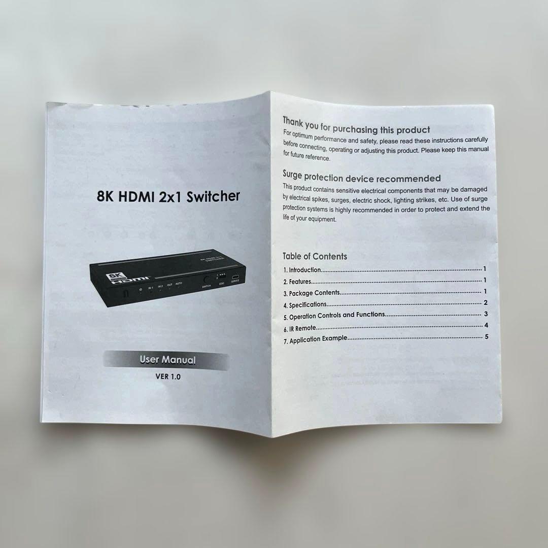 8K HDMI 2x1 Switcher スイッチャー