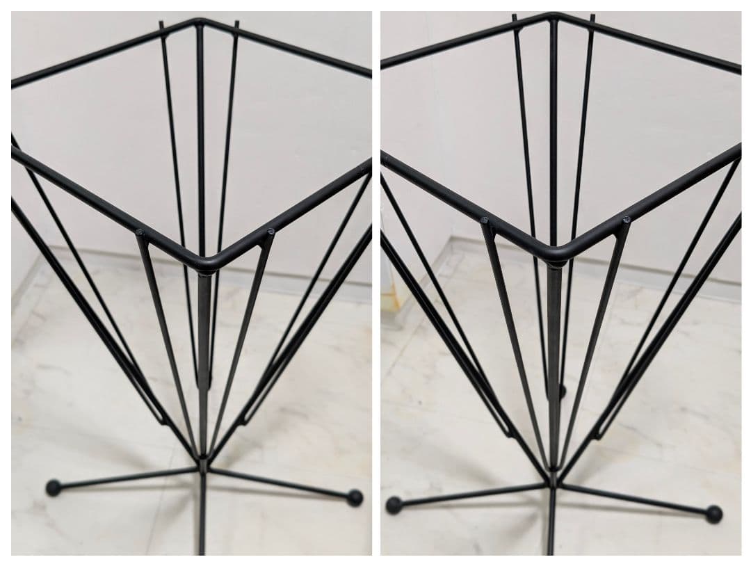 アイアン ガラステーブル ミッドセンチュリー インダストリアル ポストモダン