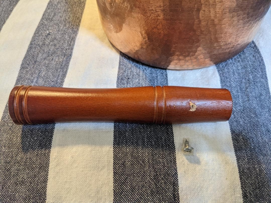 銅製片手鍋 木製ハンドル 【内径18cm】