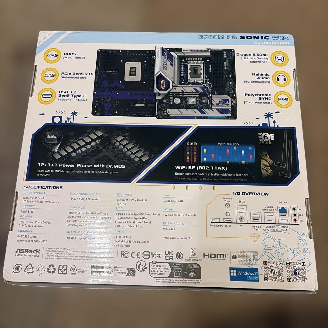 ASRock B760M PG SONIC WiFi Intel第12,13世代