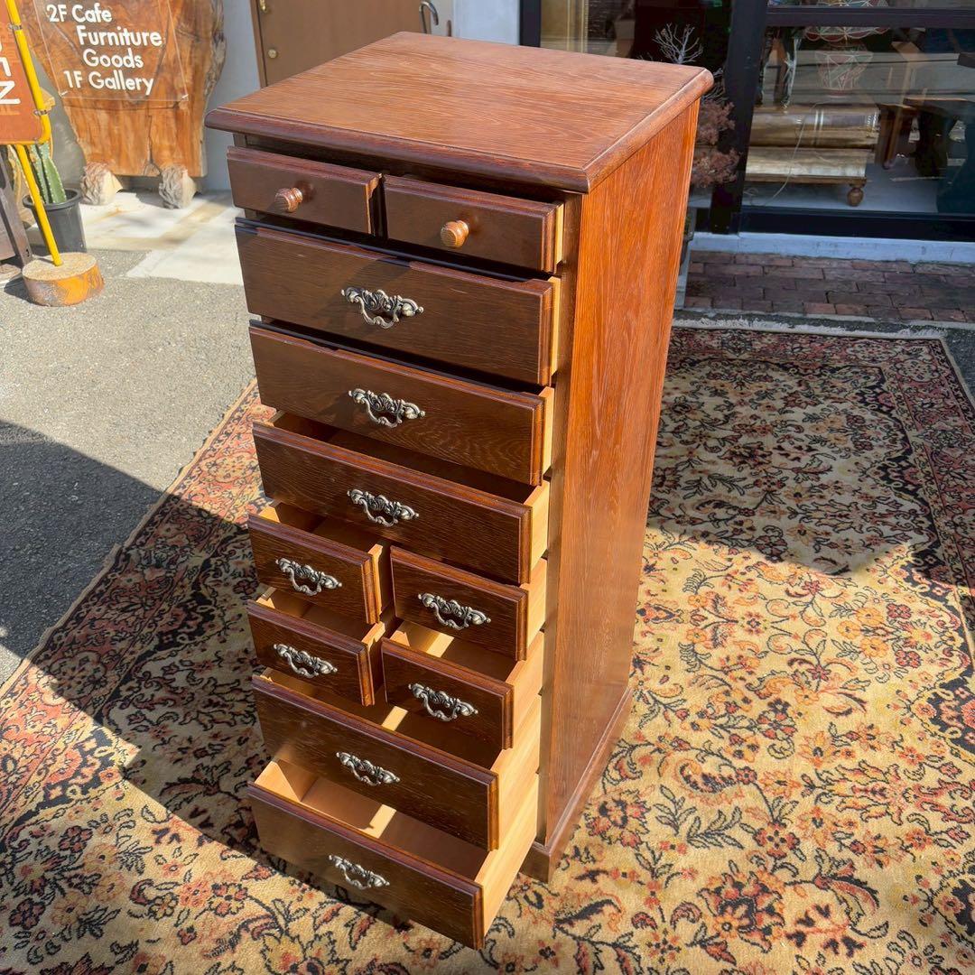 越後民芸家具 ナラ材 ハイチェスト　ヨーロピアンスタイル