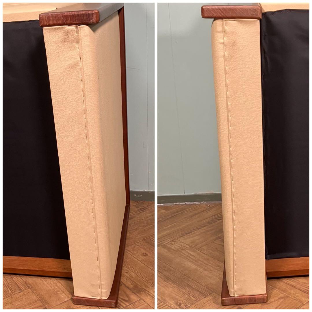 ♦︎maruni ♦︎マルニ 1人掛け　昭和レトロ ソファー 革　木目調　B