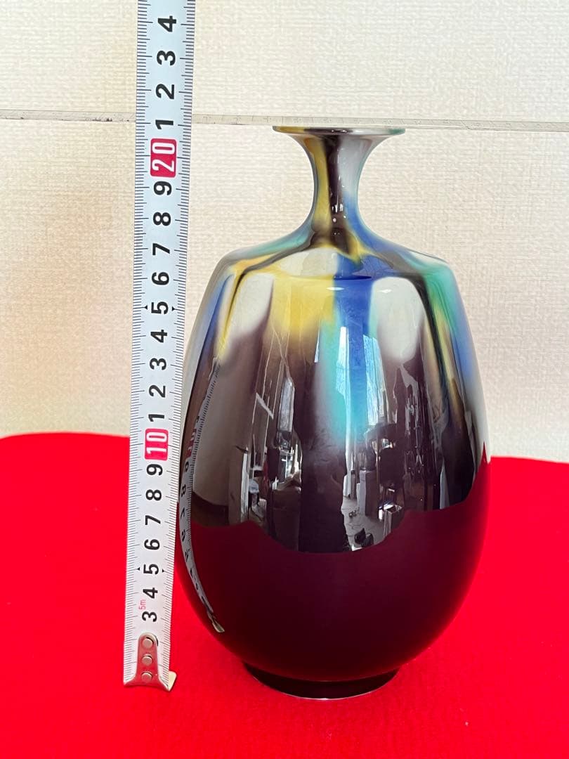 柳雨軒 三代 人間国宝 徳田八十吉 (正彦銘) 彩釉 壺 T144