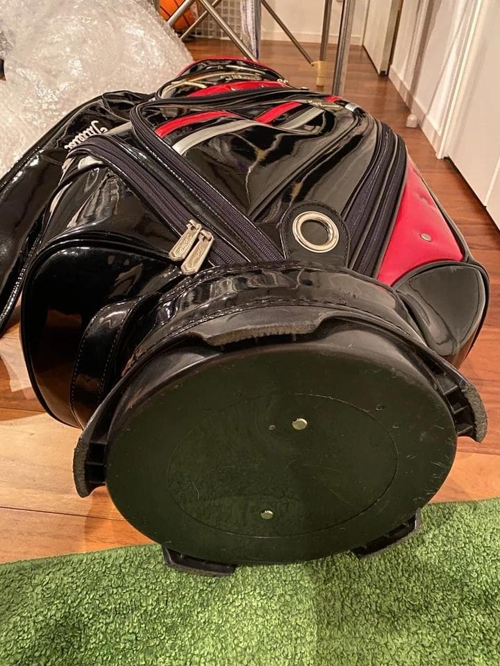 タイトリスト エナメル ブラック ゴルフバッグ カート キャディバッグ レア