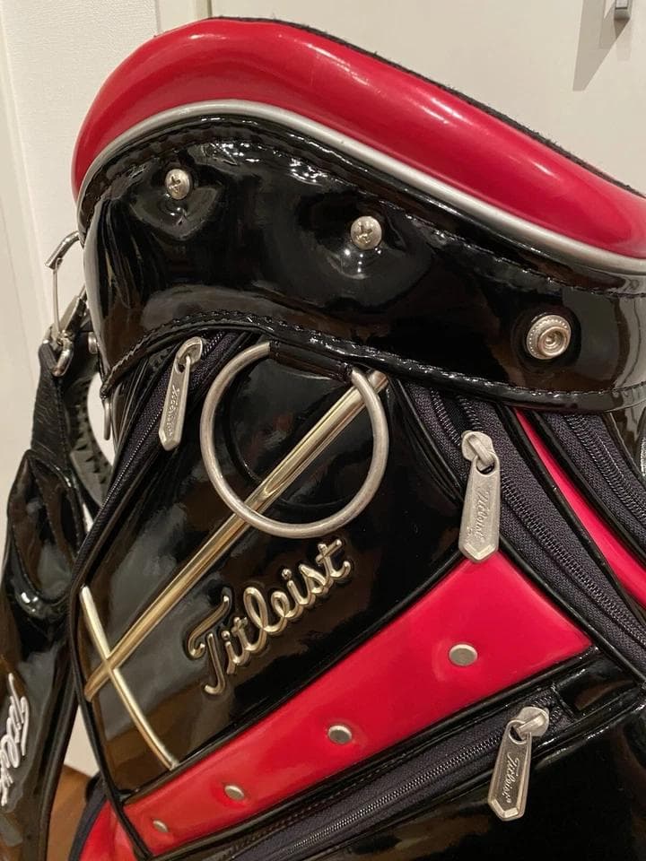 タイトリスト エナメル ブラック ゴルフバッグ カート キャディバッグ レア