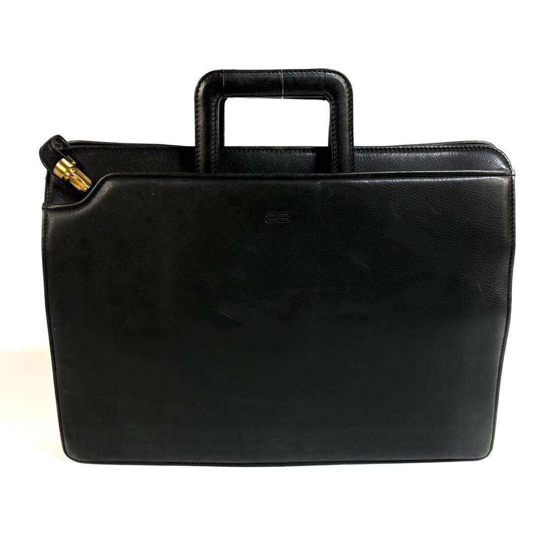 BALENCIAGA レザー ビジネスバッグ ブラック ゴールド金具